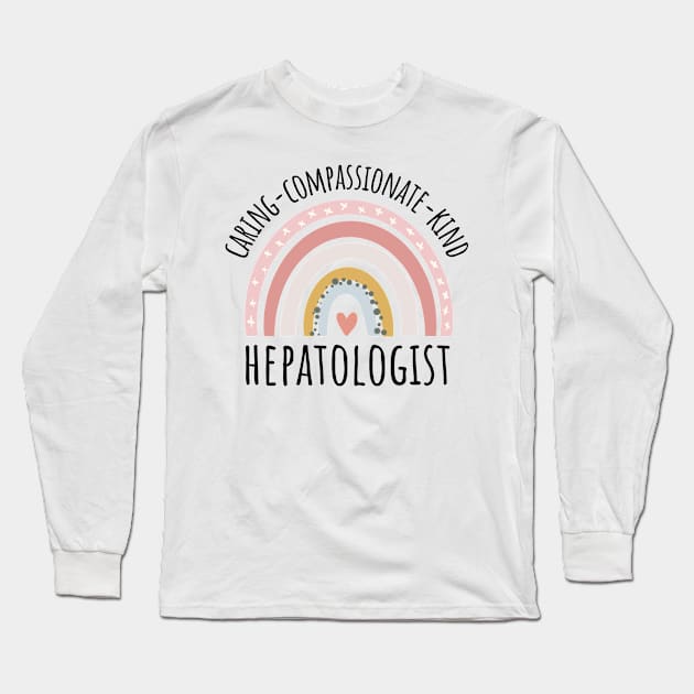 hepatologist rainbow pastel Long Sleeve T-Shirt by IndigoPine